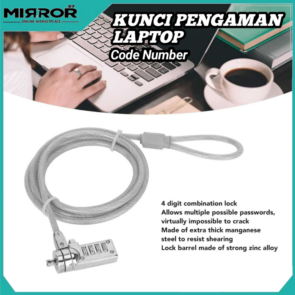 Jual Kunci Gembok Pengaman Laptop Dengan Code Number | Shopee Indonesia