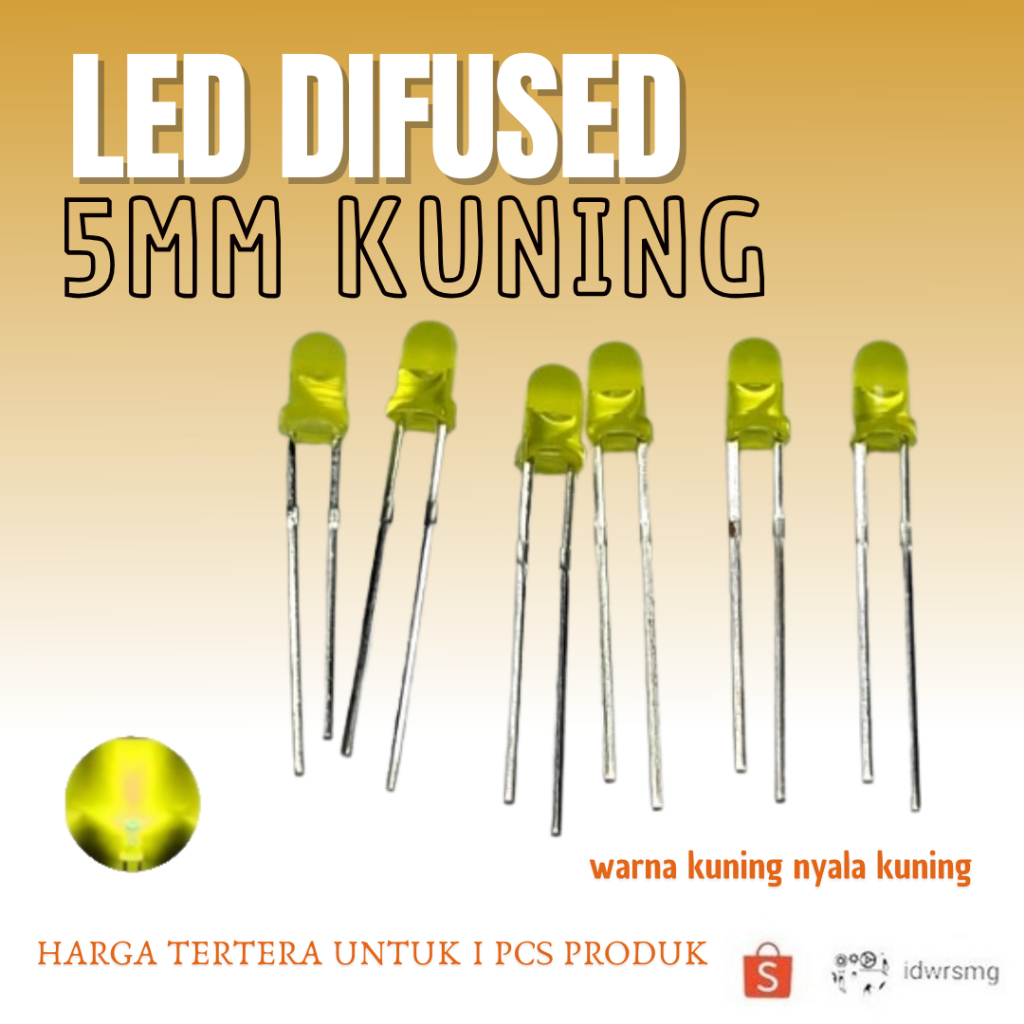 Jual LED 5mm Diffused Kuning Yellow Lampu Led 5 mm Warna Kuning ...