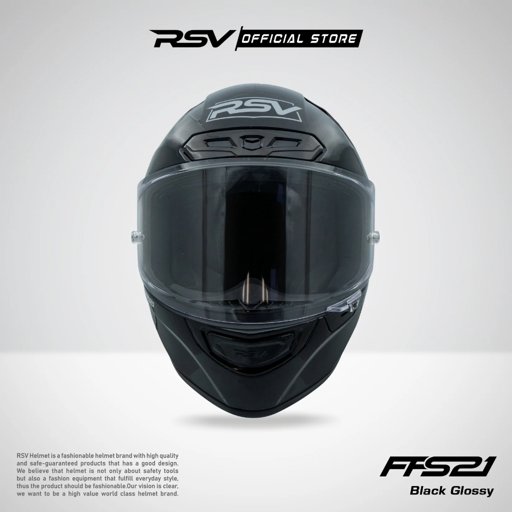 Jual Helm Full Face RSV FFS21 Solid Black Glossy | Shopee Indonesia