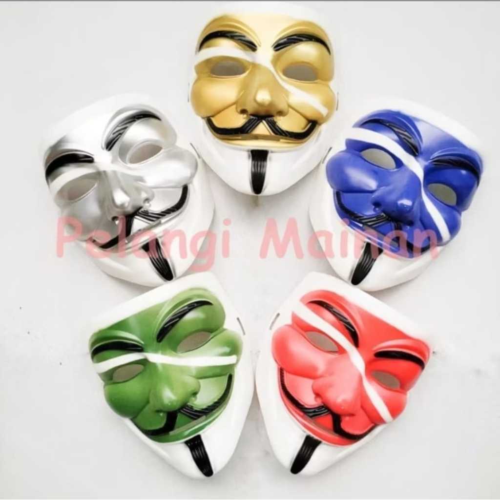 Jual topeng hacker putih / topeng vendetta / topeng anonymous | Shopee ...