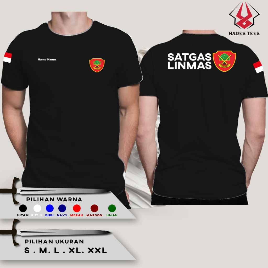 Jual Kaos LINMAS Perlindungan Masyarakat Gratis Nama Kamu dan Nama ...