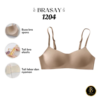 Brasay Bra Fashion Wanita Bra Seamless Tanpa Kawat Busa Tipis Bra 1204