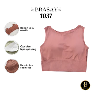 Brasay Sport Wanita Dengan Tali Strap Dan Bahan Tipis Bergaya Sporty Tanktop Bra 1037