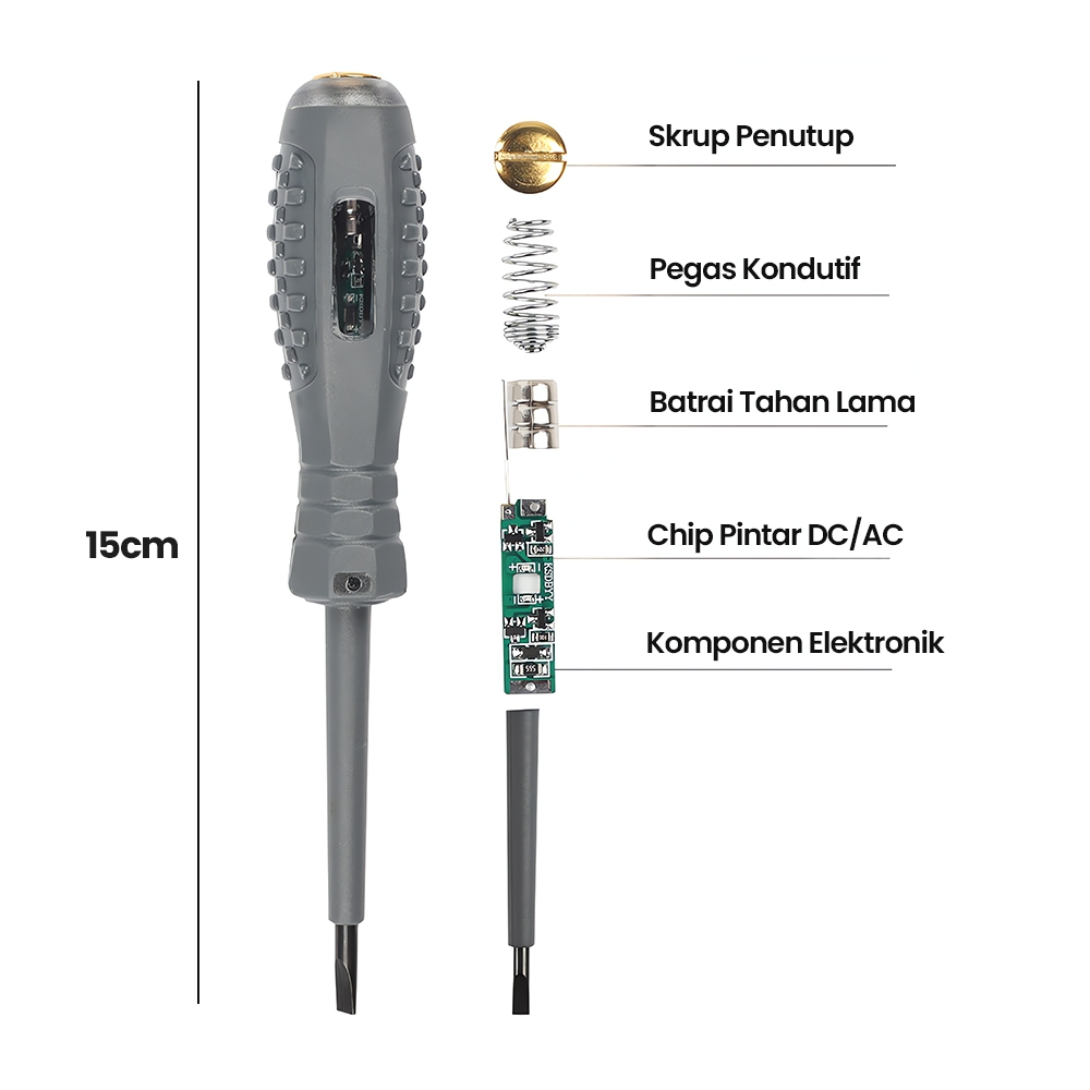 Jual Obeng Tester TesPen Obeng Test Minus Sensor Indikator Dual LED ...