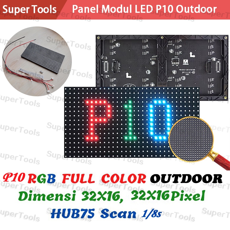 Jual Panel Modul LED P10 Outdoor RGB Full Color Outdoor SMD Running ...
