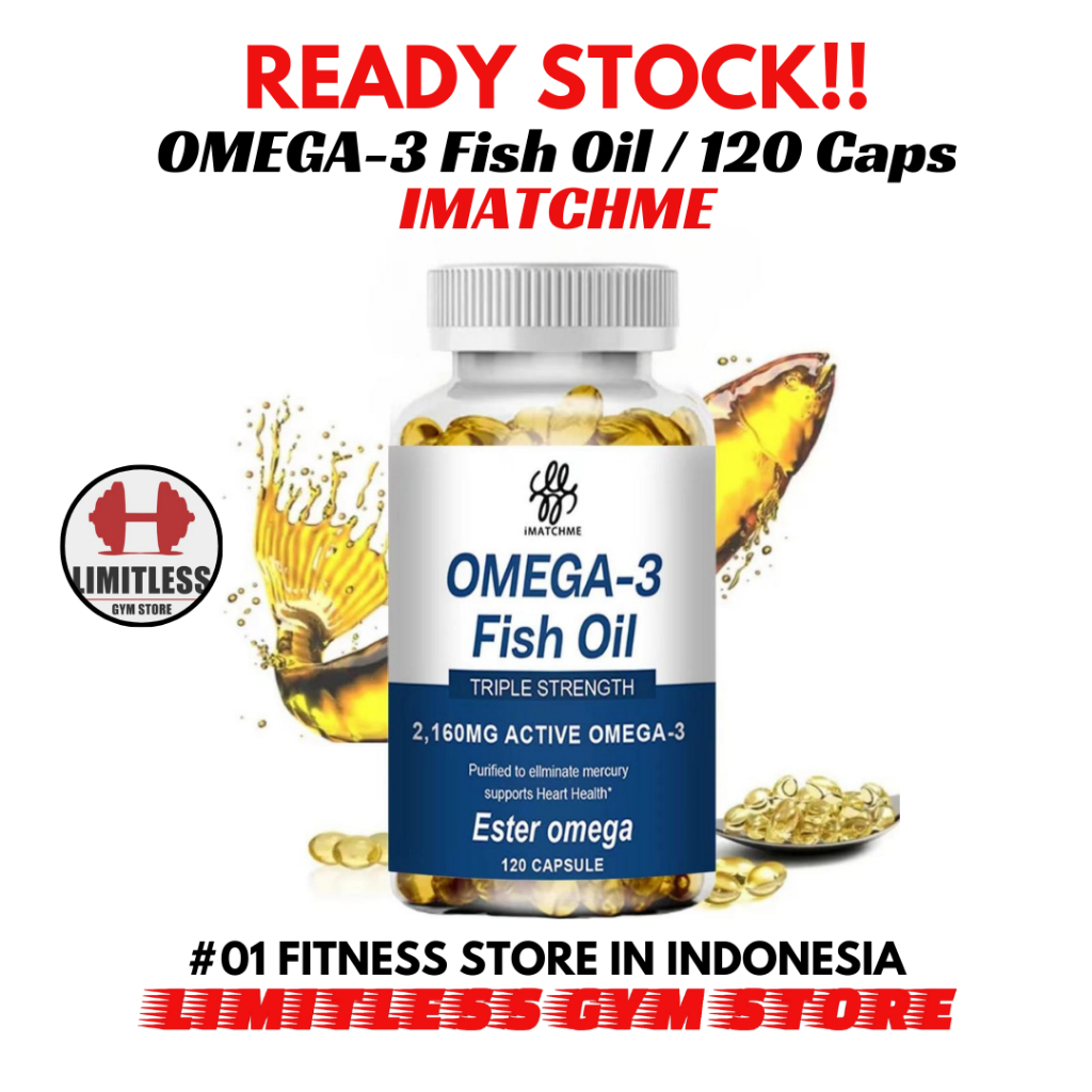Jual USA Premium Omega 3 Fish Oil 3600mg Triple Strength 120 Kapsul ...