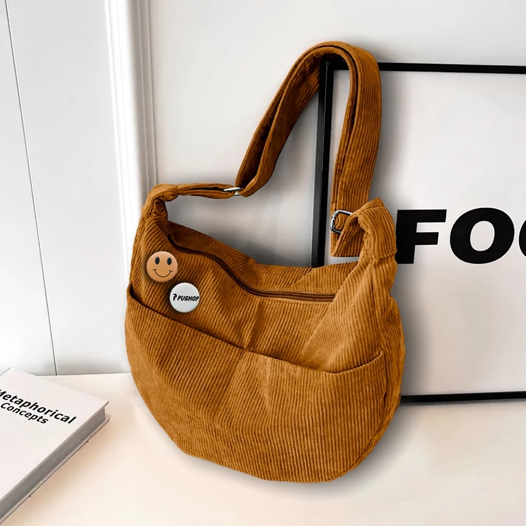 Foto 2 PUSHOP Tas Selempang Corduroy Pria Wanita ASTER - Slingbag Corduroy Uniseks FREE 2 PIN BROS Sling bag Casual Terbaru | 005