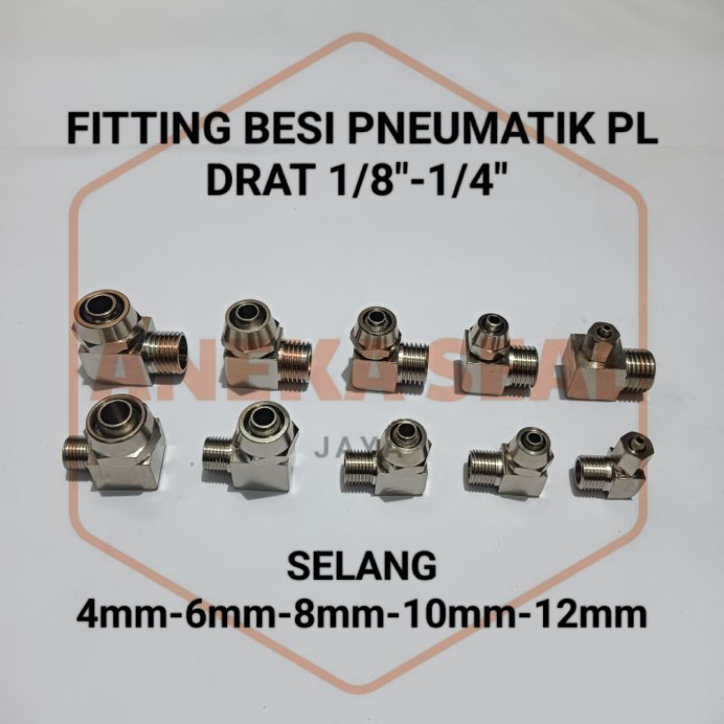 Jual Fitting Besi penumatik PL Drat 1/8