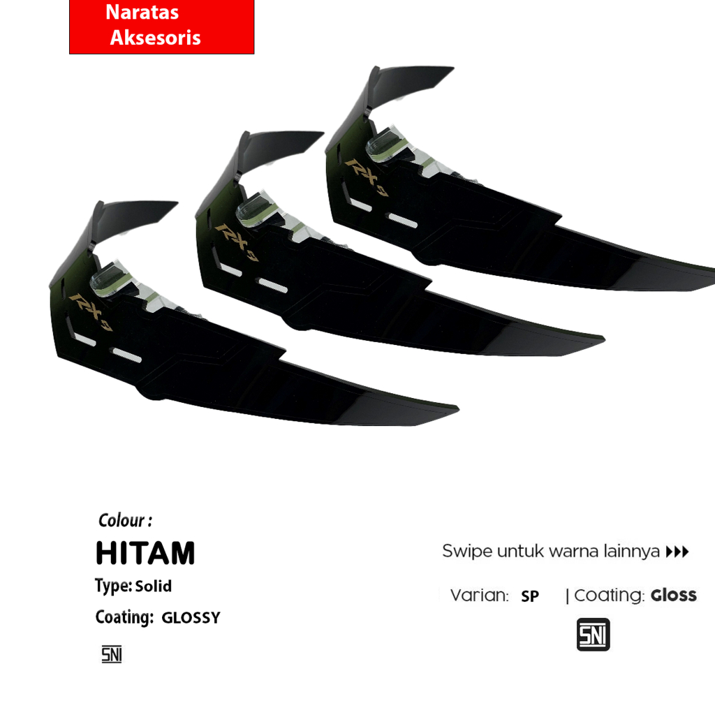 Jual SPOILER HELM NHK SERIES MOTIF UKIR RX9 POLOS | SPOILER HELM NHK ...