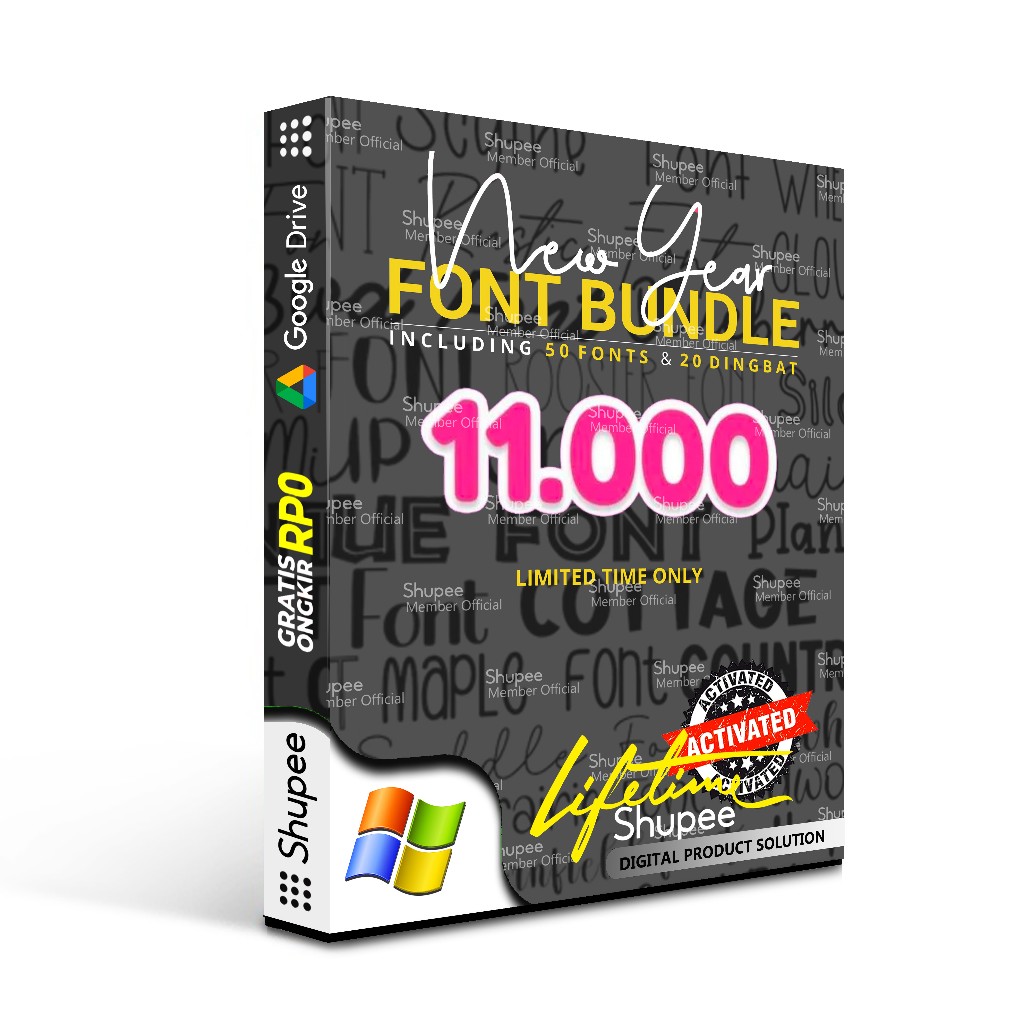 Jual 11.000+ Biggest Fonts Collection ⚡ Mixed Premium and Free Font For ...