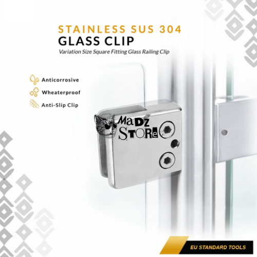 Jual Glass Clamp Klem Kotak Holder Penjepit Jepitan Kaca Railing Sekat ...