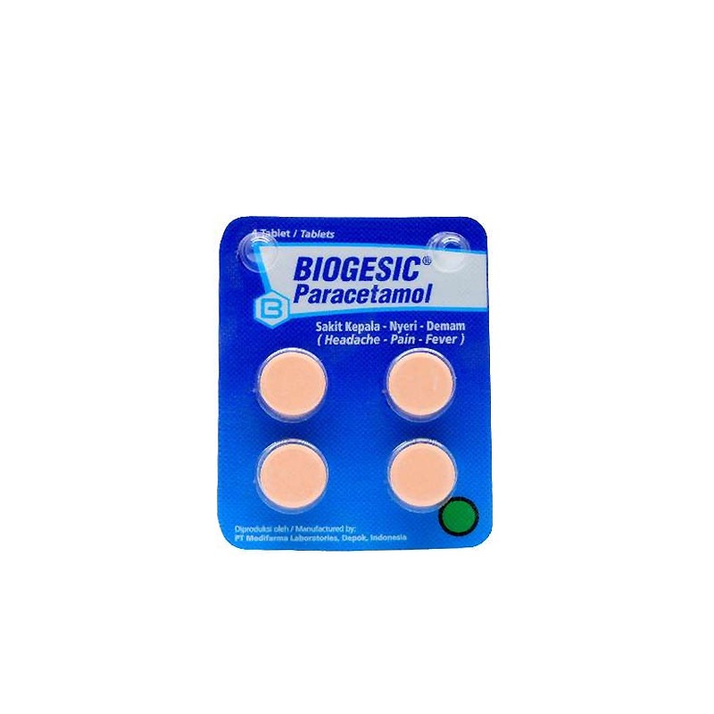 Jual BIOGESIC 500 MG 4 ISI TABLET PER STRIP | Shopee Indonesia