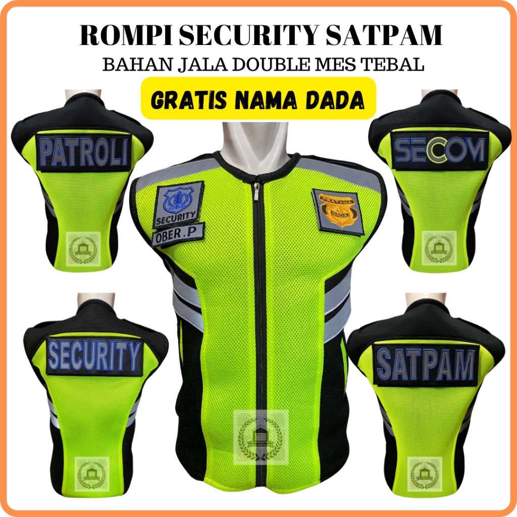 Jual Gratis Nama Dada Rompi Security, Rompi Satpam Gratis Nama Dada ...