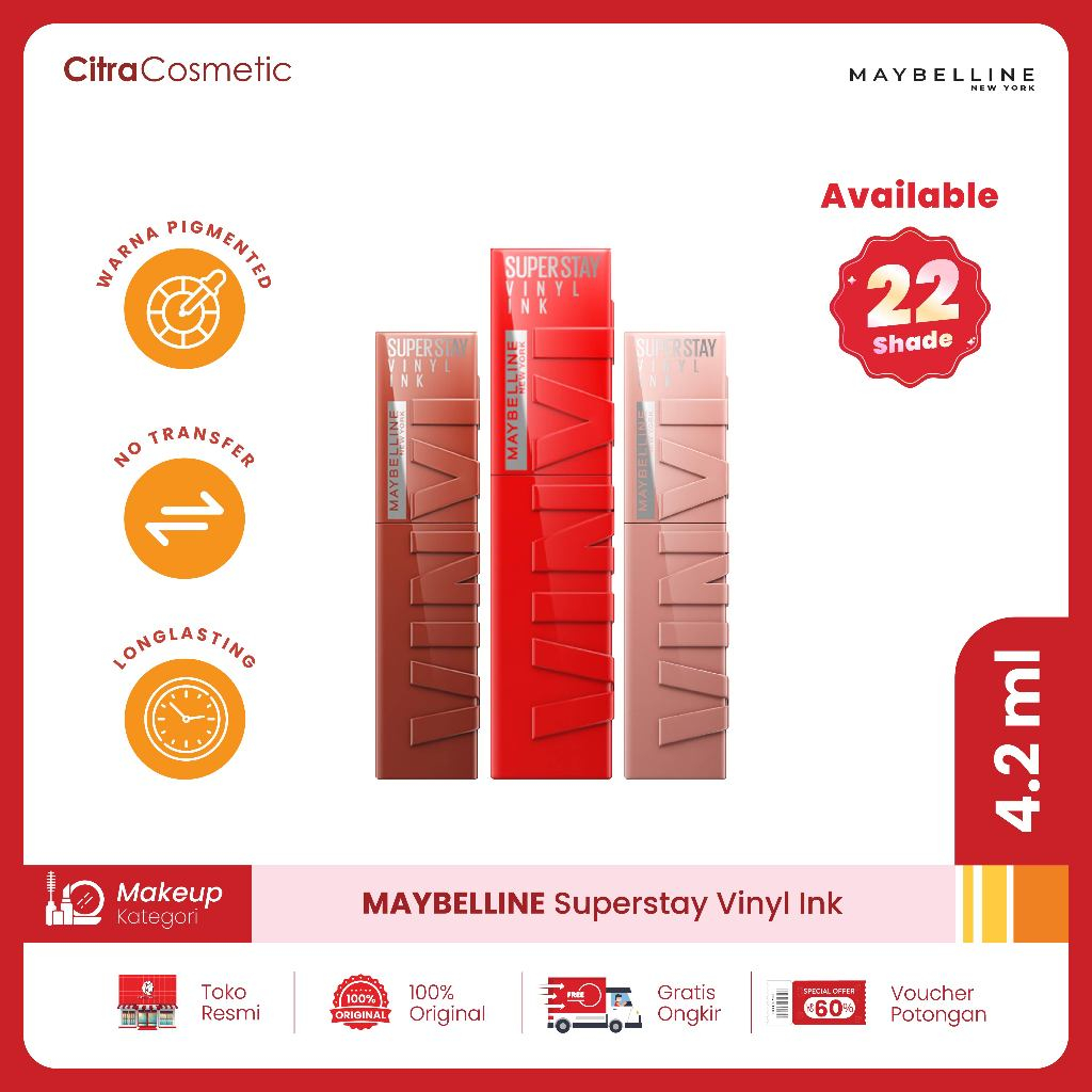 Jual Maybeline Vinyl Ink Terlengkap & Harga Terbaru Juli 2026 | Shopee ...