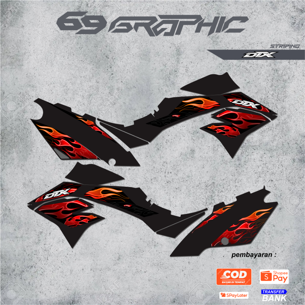 Jual STRIPING D TRACKER MOTIF API KECE HOLOGRAM BY DIRTWORK | Shopee ...