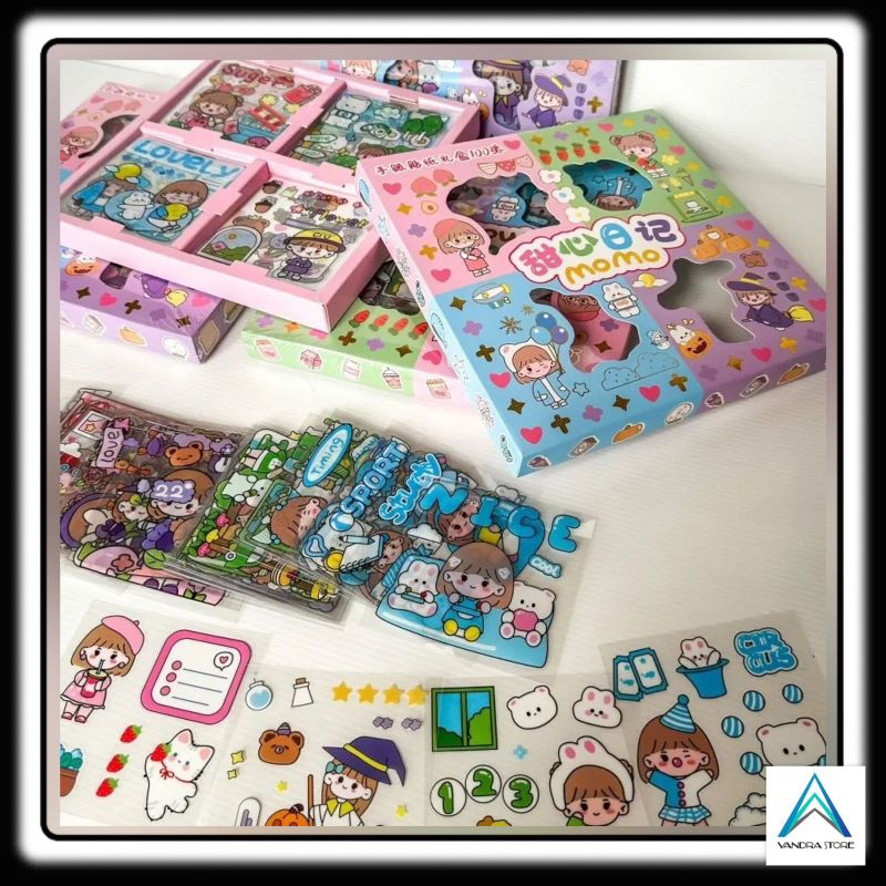 Jual Sticker Momo Mix Warna Isi 100 Pcs/Sticker Viral Momo | Shopee ...