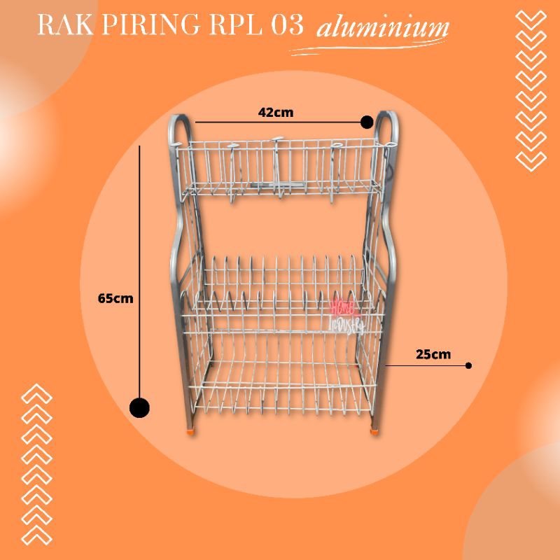 Jual Rak piring Rpl aluminium susun 3/Rack/Rak wastafel/Rak pengeringan ...