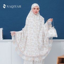 Naqiyah - Mukena 2in1 Dewasa Layla Series | Mukena Katun Foil Renda Tule Two tone Atasan Bawahan