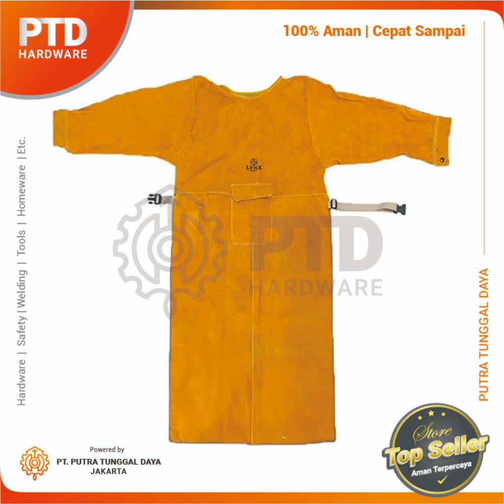 Jual Baju Las / Apron Las Badan & Lengan Kuning Kulit Set Welding ...