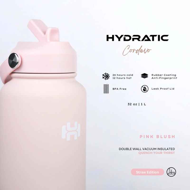 Jual BOTOL MINUM TUMBLER HYDRATIC CORDEVO 32oz / 1L - Tahan Panas ...