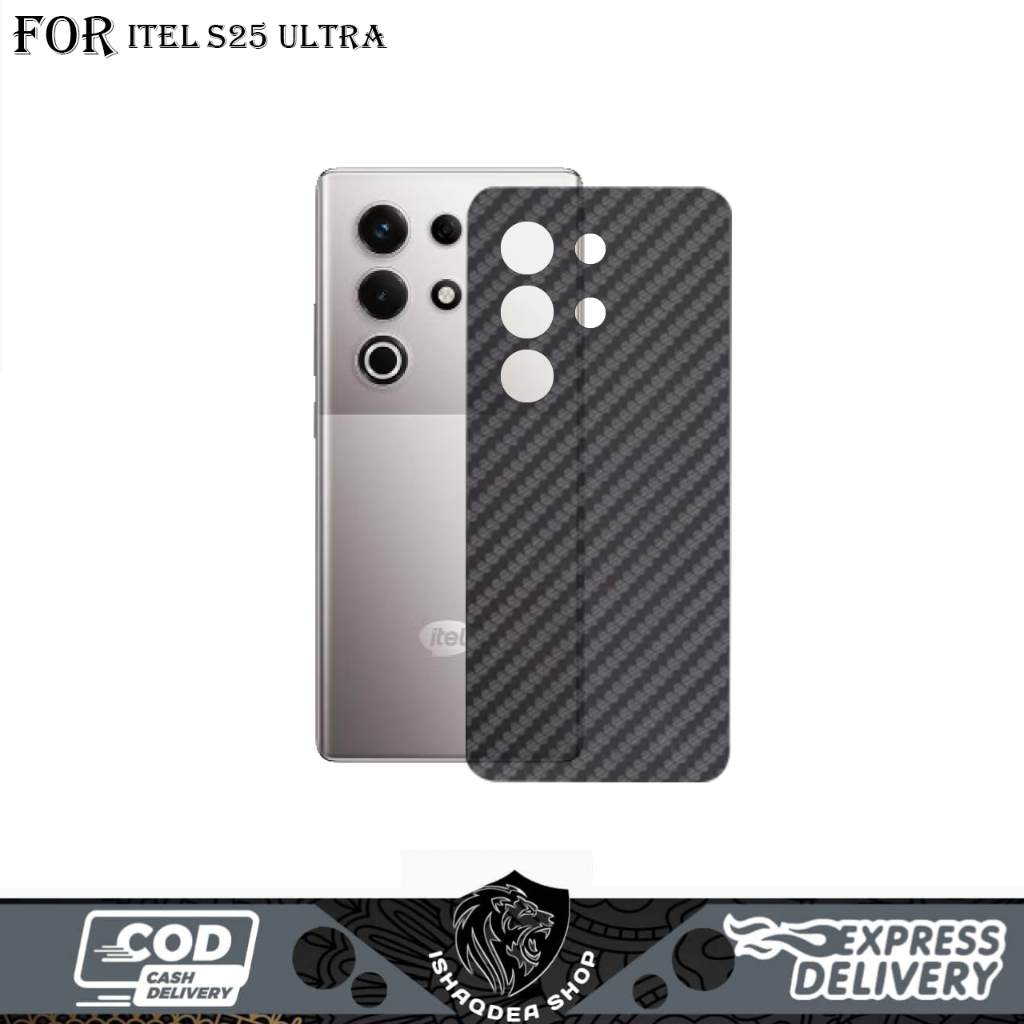 Jual GRASKIN CARBON HITAM ITEL S25 ULTRA S25 BACK SCREEN PRODECTOR SKIN ...