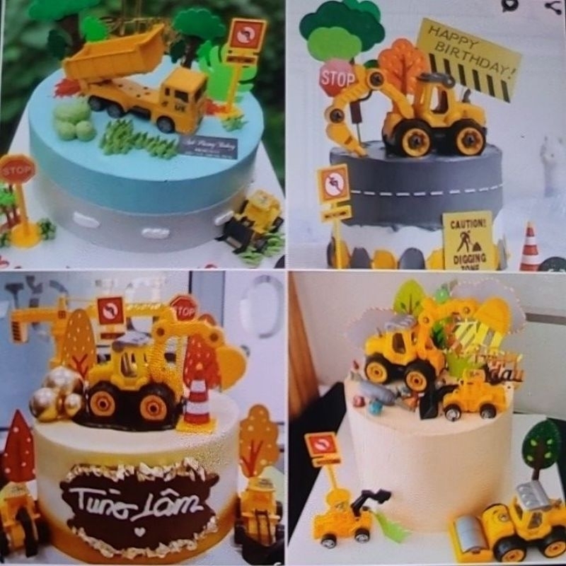 Jual Topper Hiasan dekorasi kue ultah Birthday cake tema construction ...