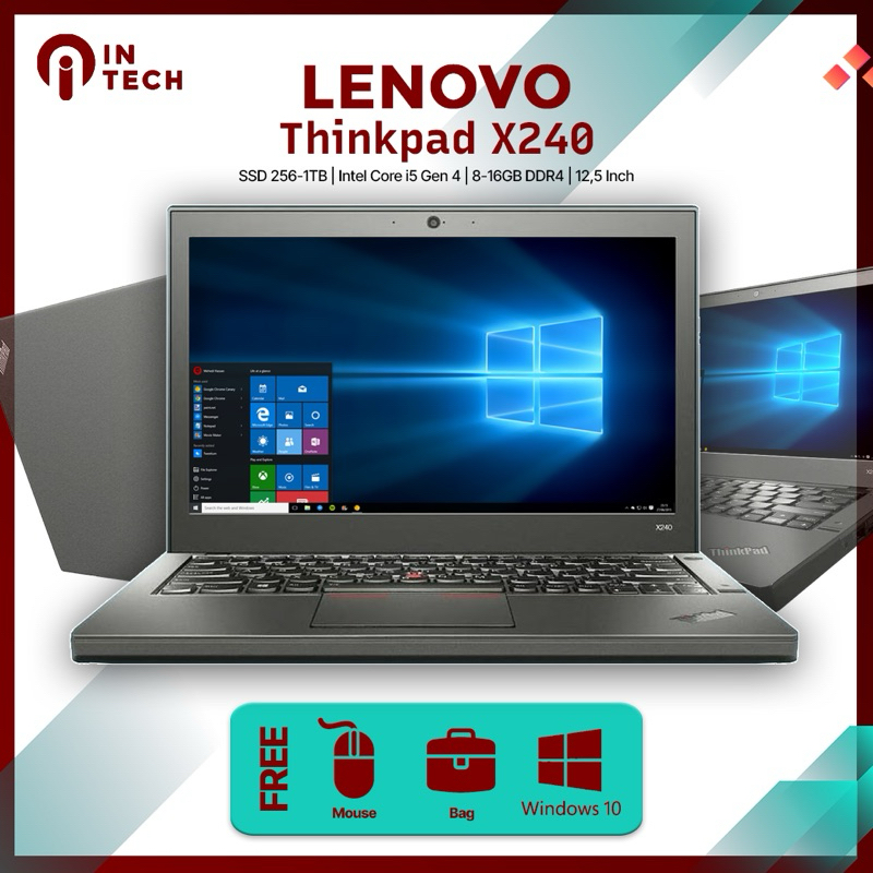 Laptop Lenovo Thinkpad X240 Core i5 Gen RAM 8GB SSD 256GB Original Second  Berkualitas Bergaransi
