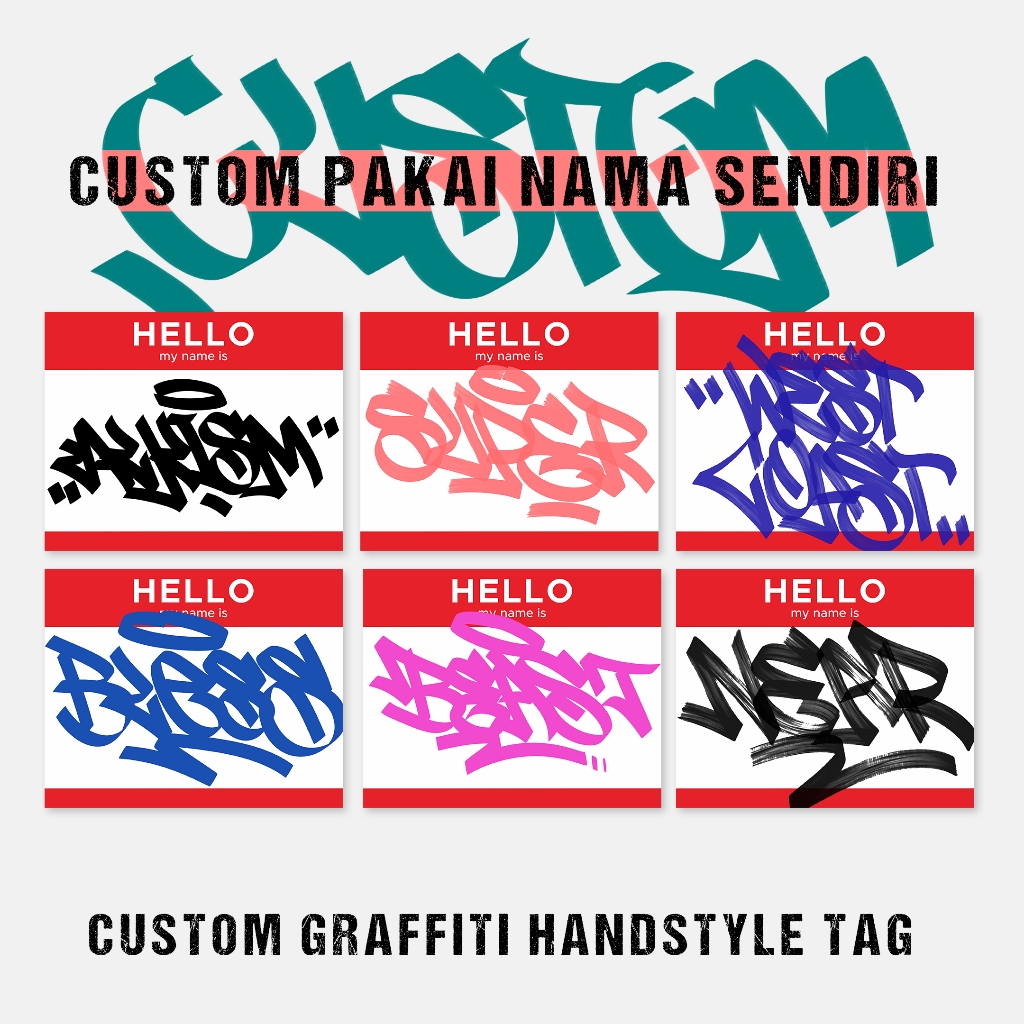 Jual Sticker Custom Graffiti Handstyle TAG | Custom Nama Sendiri ...