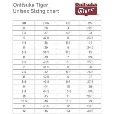 Onitsuka tiger size chart discount