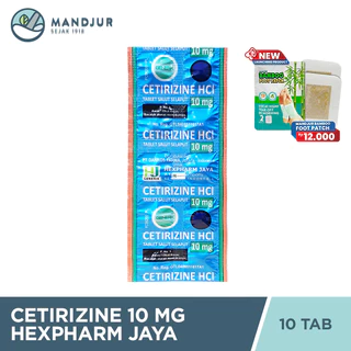 Cetirizine Hexpharm 10 mg 10 Tablet - Obat Rhinitis dan Gatal Alergi