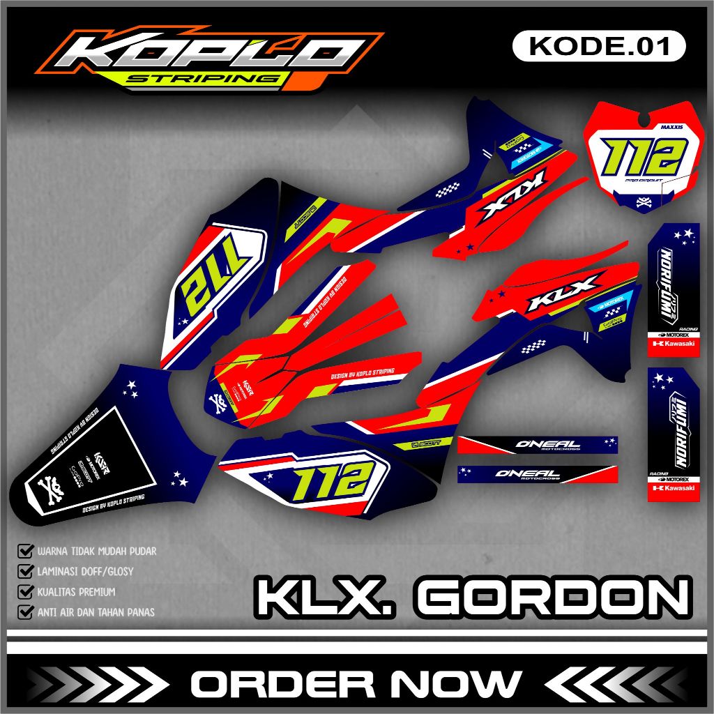 Jual Decal Stiker Klx Gordon Full Body Sticker Custom Klx Gordon ...
