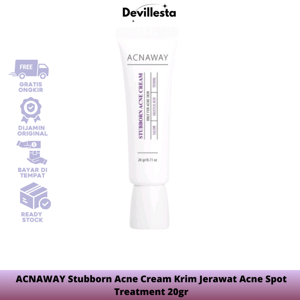 Jual ACNAWAY Stubborn Acne Cream Krim Jerawat Acne Spot Treatment 20gr ...