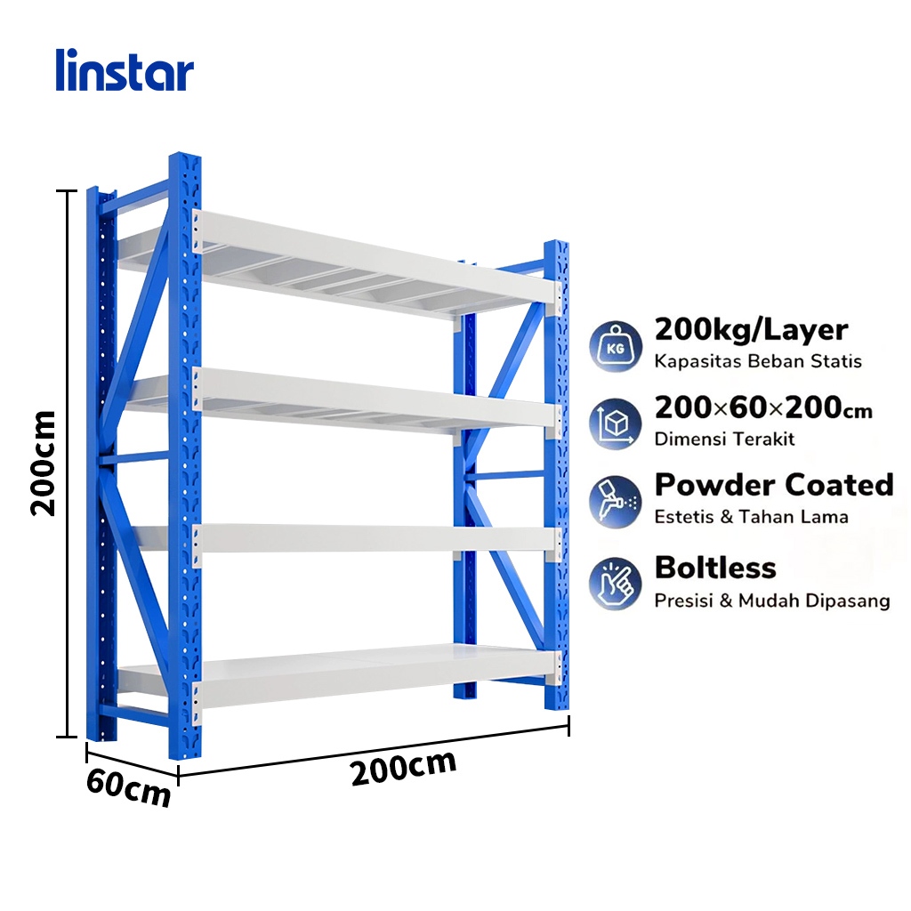 Jual linstar - Rak Besi Susun 100% Baja Untuk Gudang Rak Susun ...