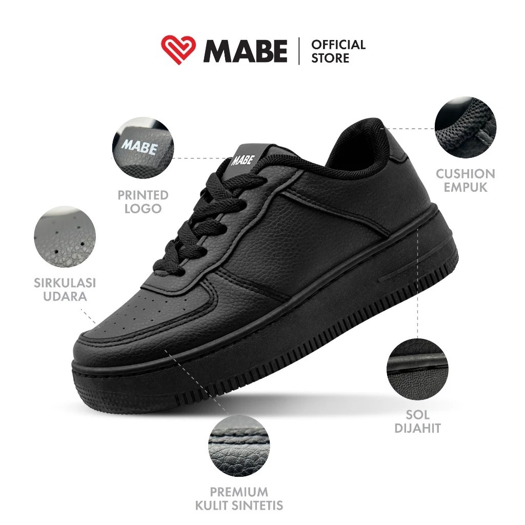 Jual MABE FLASH SALE Eunwoo Sepatu Sekolah Hitam Wanita Sneakers Kerja ...