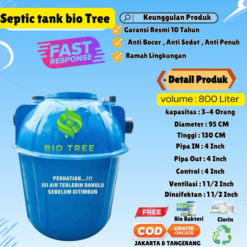 Jual Septic tank bio 800 Liter Biofill , Biofilter , Biotech , Biotree ...
