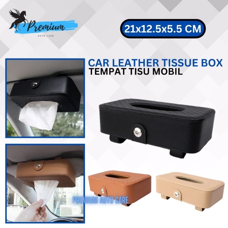PEGASUS Premium Auto Care Car Leather Tissue Box / Kotak Tempat Tisu Mobil Gantung 21x12.5x5.5CM Premium Quality