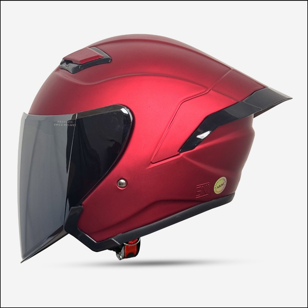 Jual Helm Half Face HKM COSMO | Maron Dof Kaca Hitam | Helm Premium ...