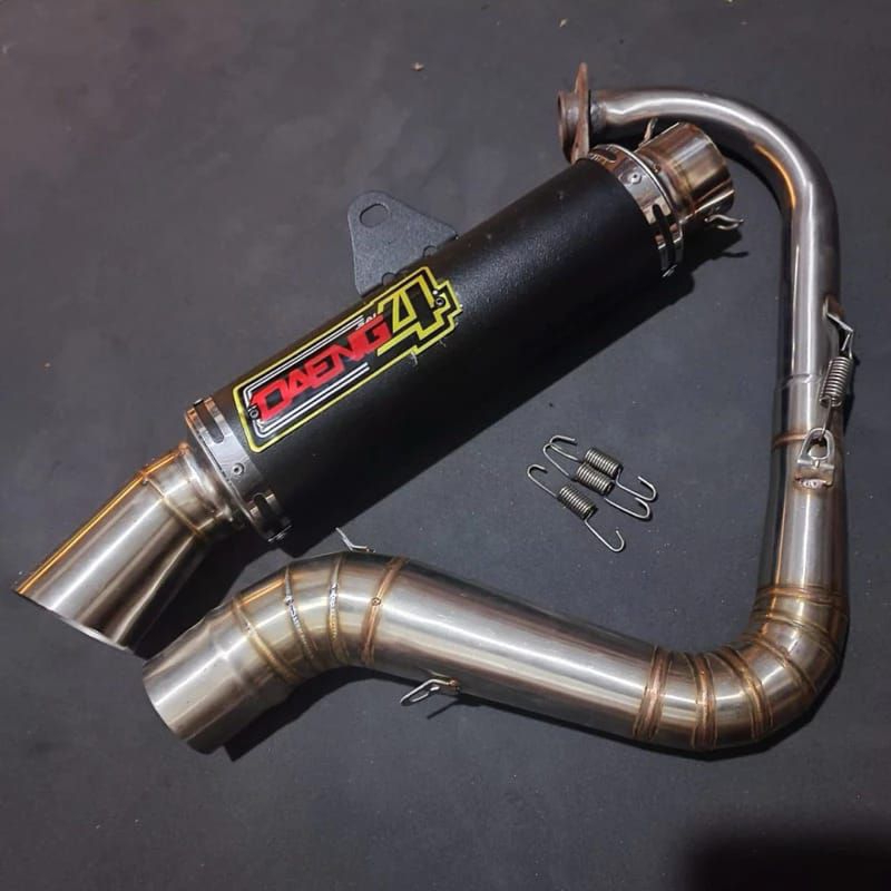 Jual Open spec Daeng sai4 1set Canister+Big elbow pipe for xrm 125 110 ...