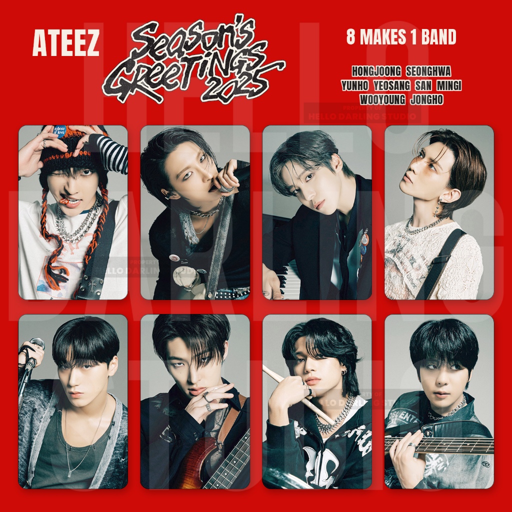 Jual Ateez 2025 Season's Greetings OT8 Photocard. Unofficial. Fan Made ...