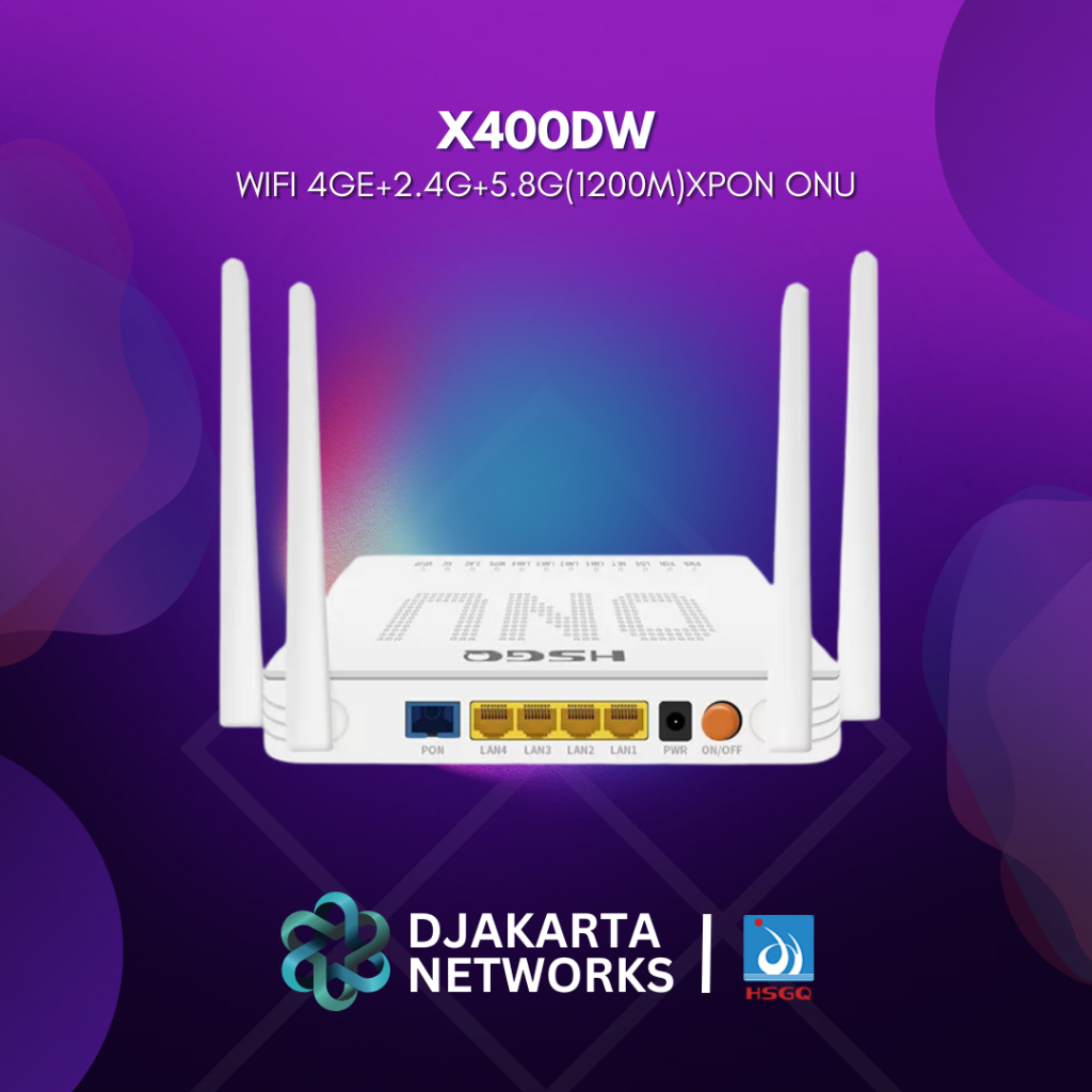 Jual HSGQ X400DW ONU Dual Band AC Wifi 4 GE Router 2.4G y 5G EPON GPON ...
