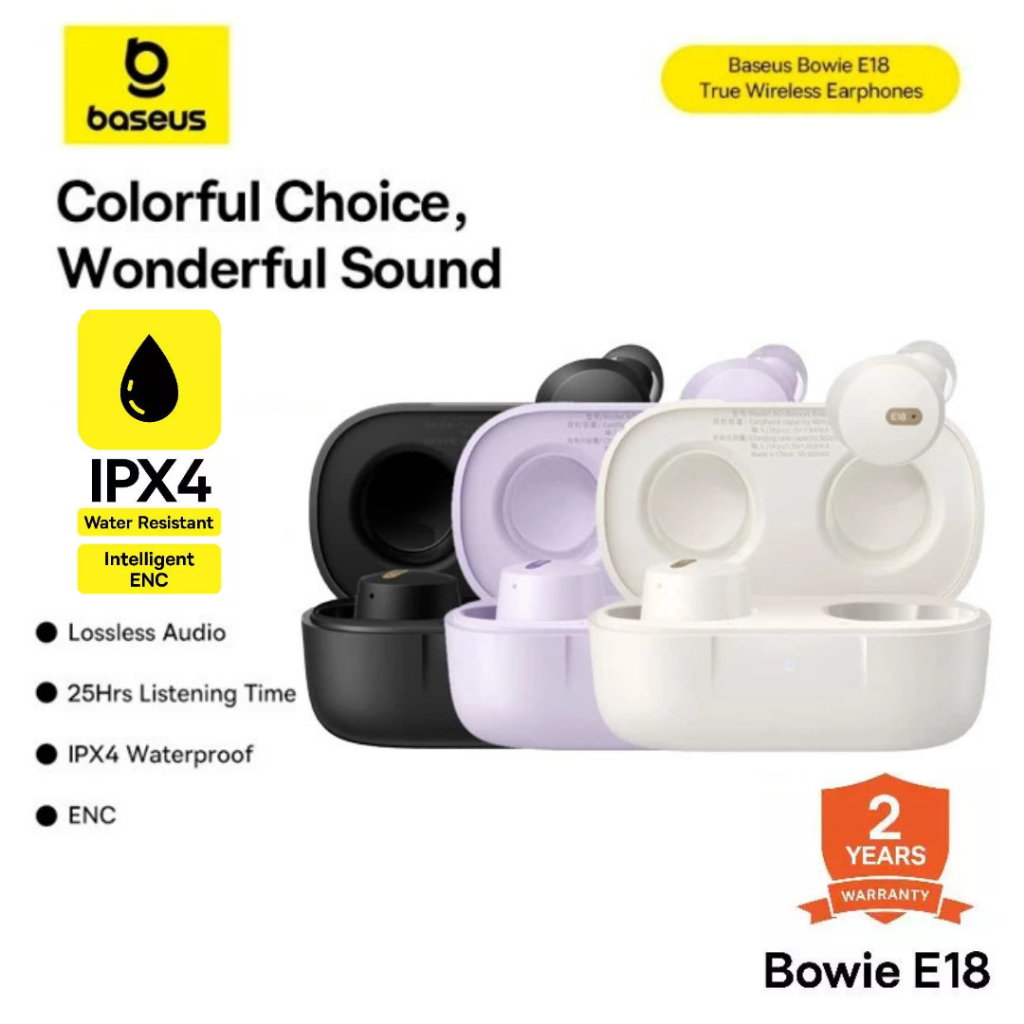 Jual BASEUS BOWIE E18 TWS TRUE WIRELESS EARPHONE IPX4 ENC BLUETOOTH 5.3 ...