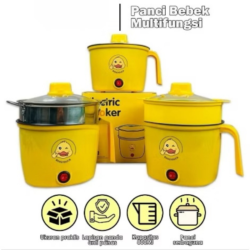 Jual Panci Listrik Serbaguna Bebek Kuning Elektrik Multifungsi Cooker ...