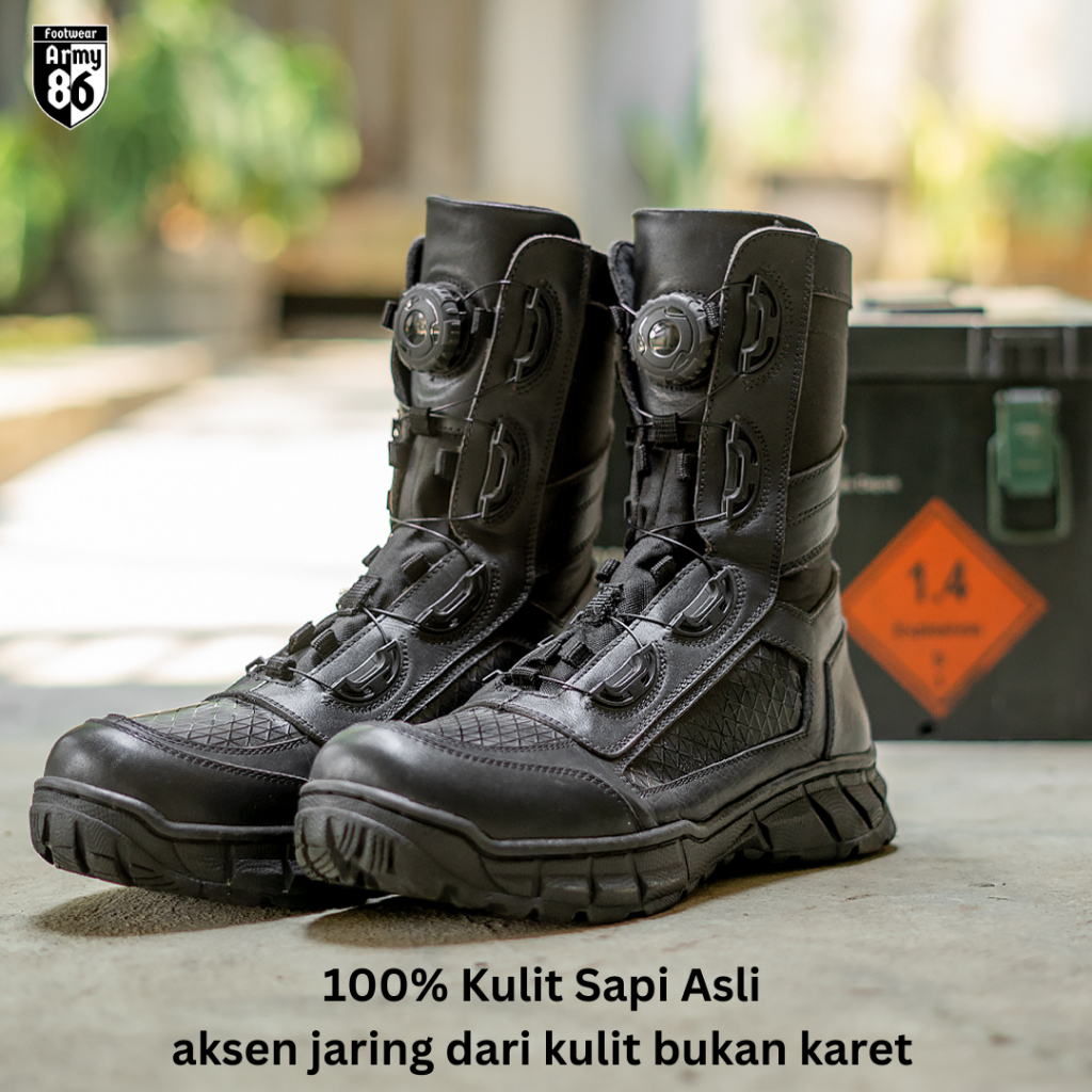 Jual Army86 Sepatu PDL Tali Putar tactical pria tni polri satpam model ...