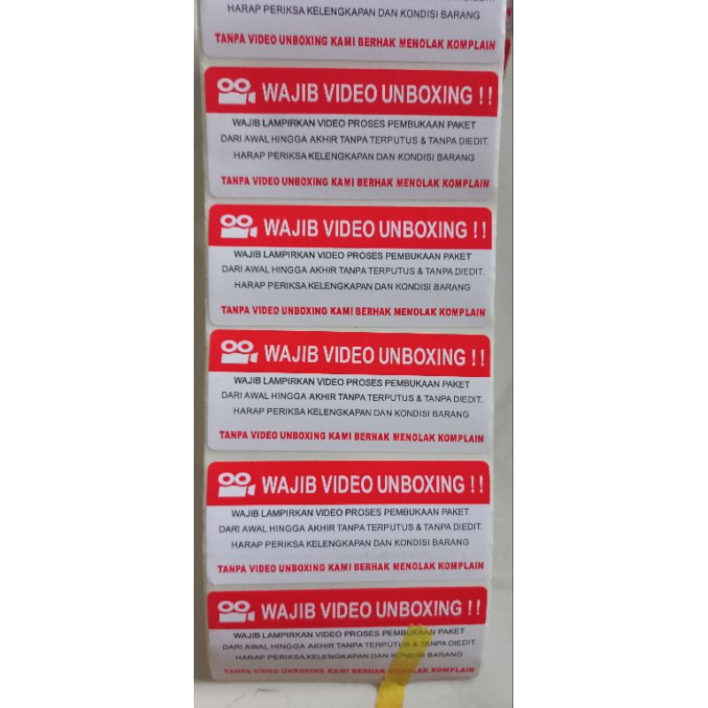 Jual Sticker / Label video unboxing | Shopee Indonesia
