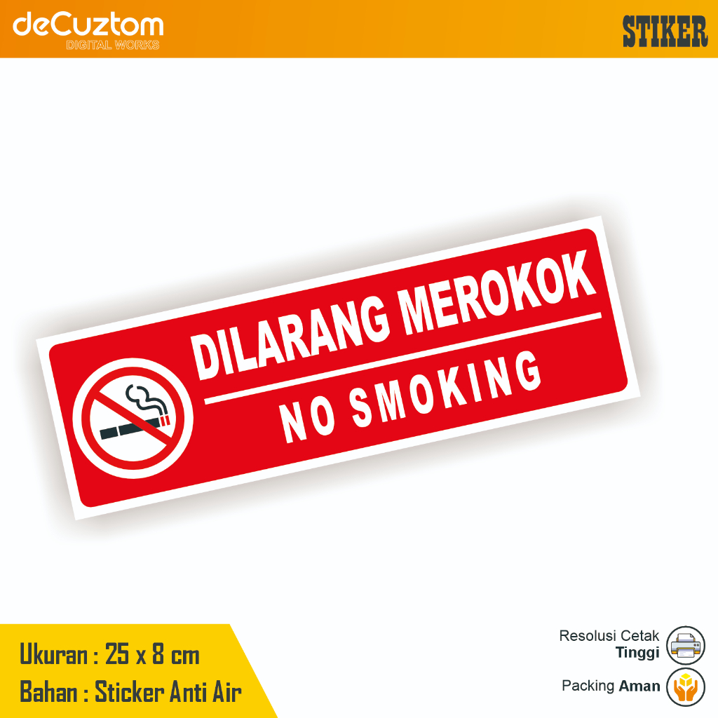 Jual Sticker Dilarang Merokok / Stiker Larangan Dilarang Merokok ...