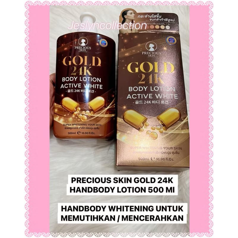 Jual PRECIOUS SKIN GOLD 24K BODY LOTION ACTIVE WHITE 500ML / GOLD 24K ...