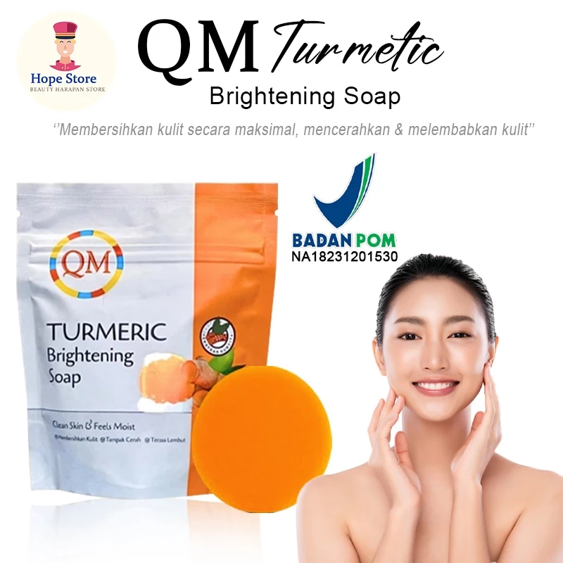 QM Turmeric Soap 60g BPOM - Sabun Batang Ekstrak Kunyit Sabun Pembersih Badan & Wajah | AutoStock