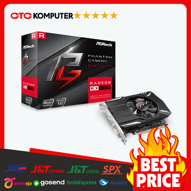 Jual VGA Card ASRock Phantom Gaming Radeon RX550 4GB GDDR5 | Shopee ...