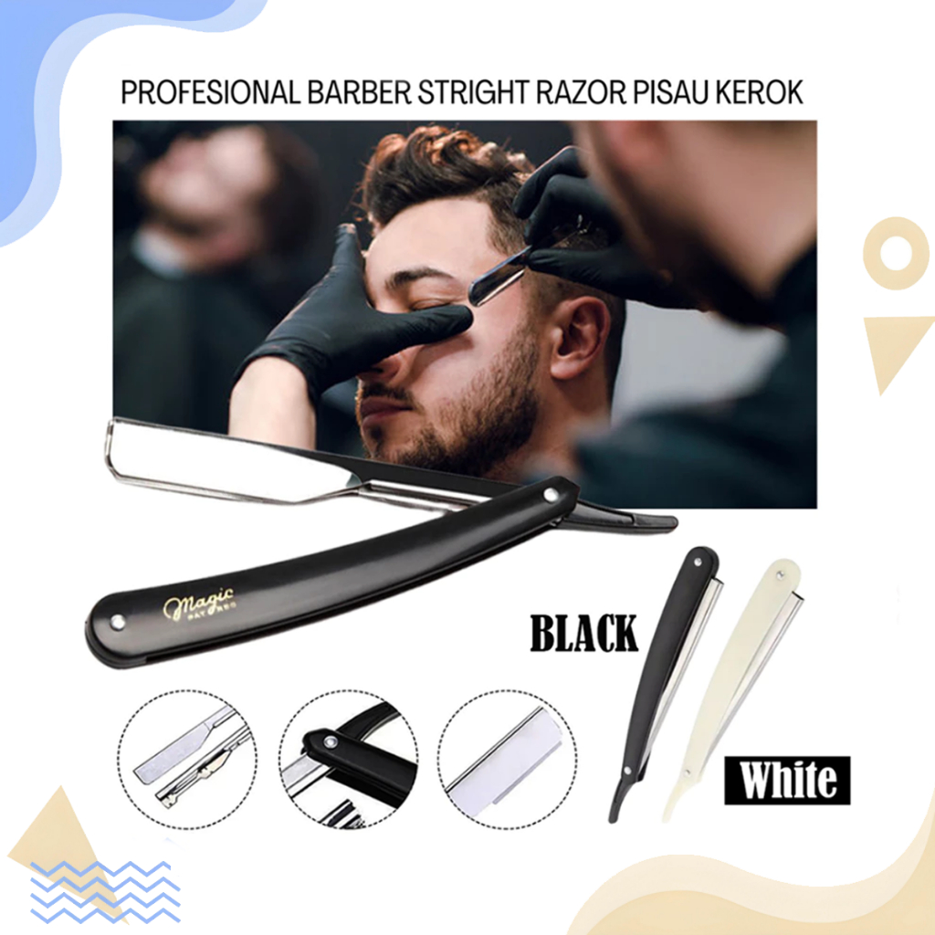 Jual Barber Straight Razor Pisau Cukur Lipat Manual Isi Ulang Silet ...
