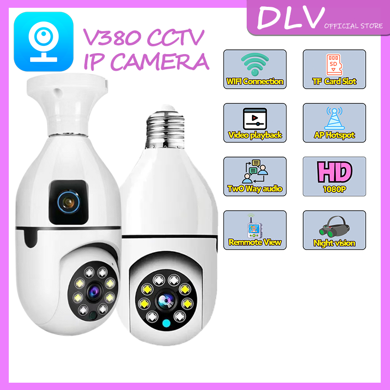 Jual CCTV V380 Pro IP Kamera Lampu 8MP Kamera CCTV Wifi Lampu,cctv wifi ...